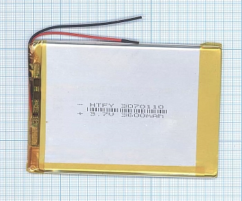 Аккумуляторная батарея Li-Pol (3x70x110мм), 2pin, 3.7В, 3600мАч