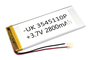 Аккумуляторная батарея Li-Pol (3.5x45x110мм), 2pin, 3.7В, 2800мАч